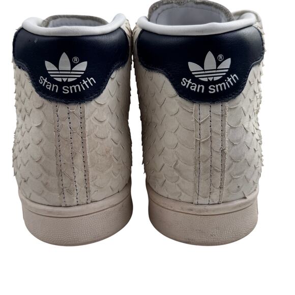 Adidas Stan Smith Textured Snakeskin Streetwear Mid Top Sneakers Men's Size 9 - Picture 4 of 9